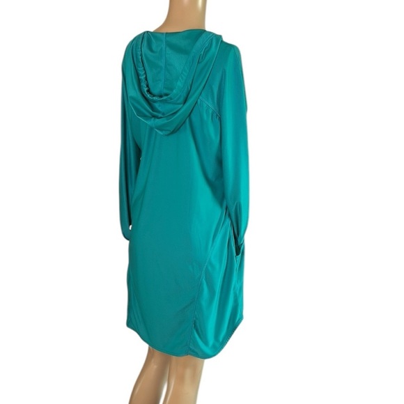 Athleta hoodie dress,  turquoise ,med ,lightweight ,athleisure - Picture 3 of 11